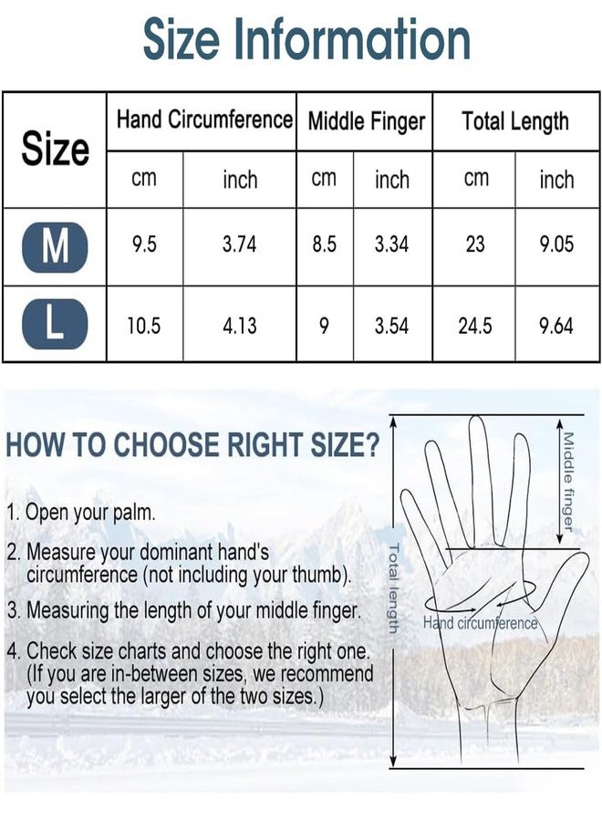 GUSTAVE® Winter Gloves for Men Women Outdoor Riding Gloves Warm Splashproof Windproof Non-slip Grip Lightweight Touchscreen Bike Gloves for Driving Walking Running Skiing Work Climbing (M) - Image 2