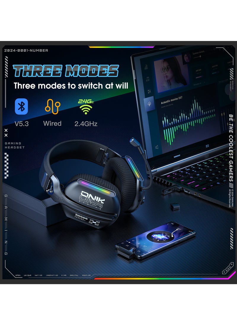 onikuma - GT808 2.4GHz Bluetooth Gaming Headset For PS4/PS5/XOne/XSeries/Nswitch/PC - Image 1
