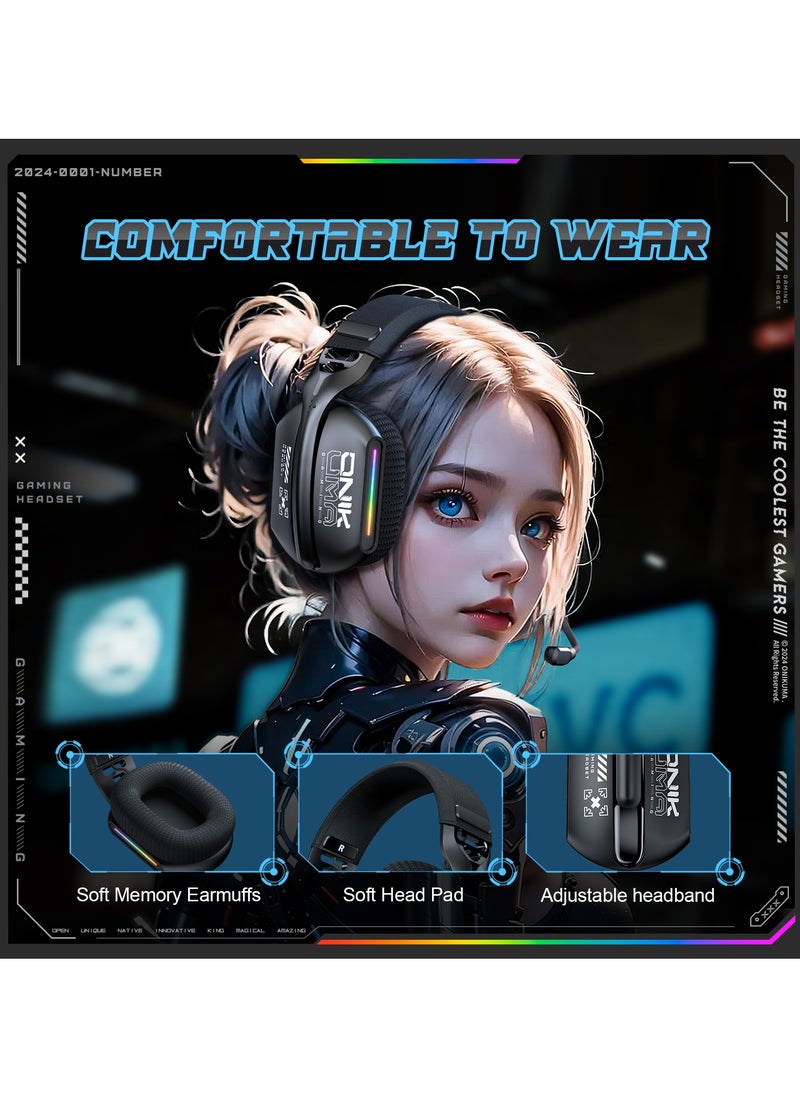 onikuma - GT808 2.4GHz Bluetooth Gaming Headset For PS4/PS5/XOne/XSeries/Nswitch/PC - Image 1