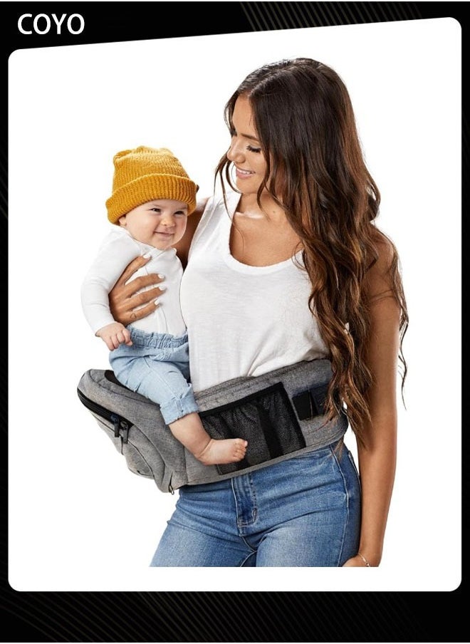 COYO The Only Safety Certified Hip Seat Baby Carrier Adjustable, Machine Washable, Ergonomic Newborn + Toddler + Child Carrier, Safe Ultra-Comfortable Waist Carrier  - Image 2