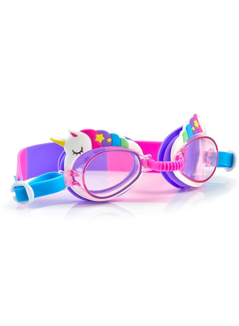 Bling2O Aqua2ude Rainbow Unicorn Swim Goggles for Kids - Ages 3+ - Anti Fog, No Leak, Non Slip, UV Protection - Hard Travel Case - Lead and Latex Free - Image 2