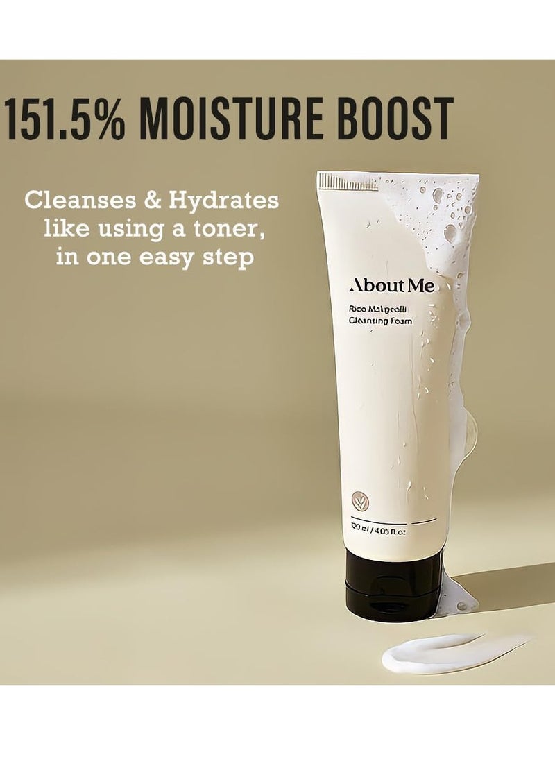 ABOUT ME ABOUT ME Rice Wine (Makgeolli) Cleansing Foam - Gentle Exfoliating Face Wash for Clear, Hydrated Skin (120ml/4.06 fl oz) - Image 2