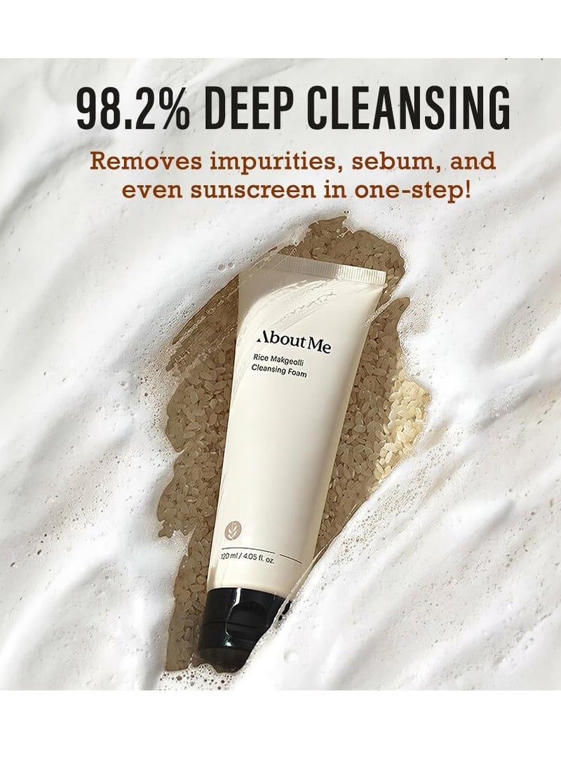 ABOUT ME ABOUT ME Rice Wine (Makgeolli) Cleansing Foam - Gentle Exfoliating Face Wash for Clear, Hydrated Skin (120ml/4.06 fl oz) - Image 4