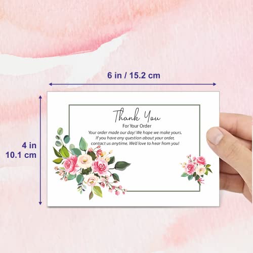 mudrit Pack of 50 Thank You For Your Order Cards, Large Size 4" x 6", Insert Card With Every Order to Support Small Business | Great way to get feedback for Online & Retail Stores - Image 4