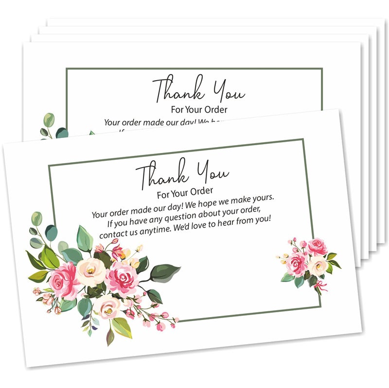 mudrit Pack of 50 Thank You For Your Order Cards, Large Size 4" x 6", Insert Card With Every Order to Support Small Business | Great way to get feedback for Online & Retail Stores - Image 1