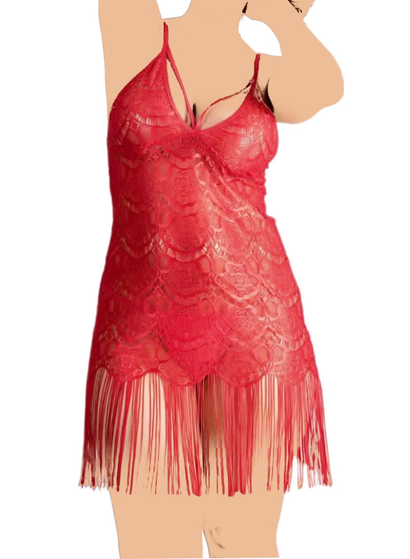 Short Lingerie Babydoll Dress 910 Red 