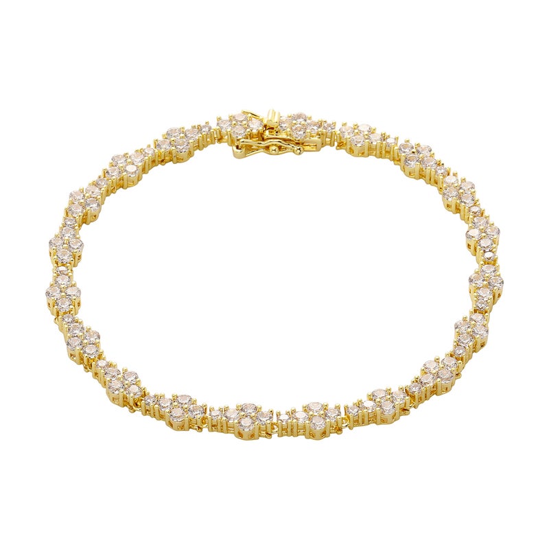 TOPGRILLZ Ankle Bracelets for Women Gold Anklets for Women Iced out 14K Gold Plated 5mm Silver Pink Anklets for Women Minimalist Foot Jewelry(Gold, 10 IN) - Image 1