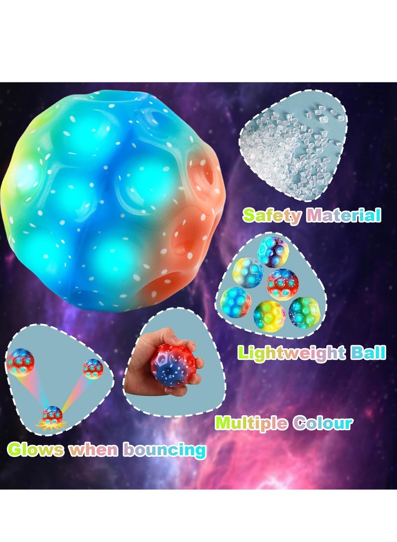 Barakah 6 PCS Space Ball 7cm Extreme Moon Ball PU Bounce Ball Sensory Ball High Bouncing and Sounds Meteor Ball Helps Improve Hand Eye Coordination Great Sensory Ball for Kids Teens Pocket Money Toys - Image 4