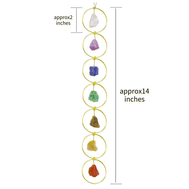 Anjiucc Handmade Natural Gemstone Crystal Hanging Ornaments 7 Chakra Feng Shui Ornaments for Home Decoration Window Decor - Image 2