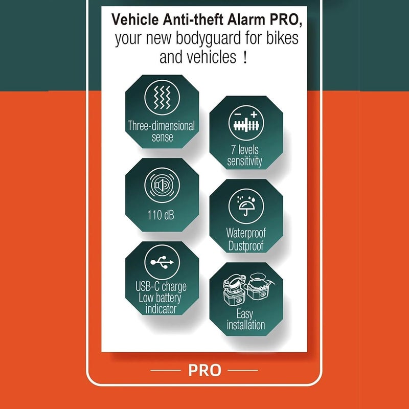 3-Level Sensitivity Motorbike Security Alarm, 50M Metal Construction Burglary Motorbike Security Alarm with Remote - Image 5