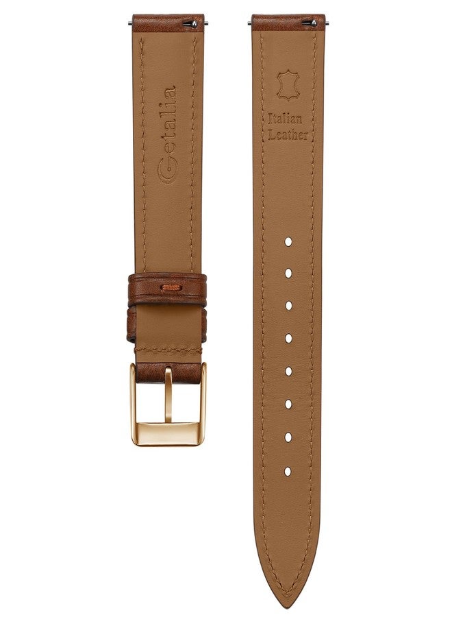 Getalia Italian leather Watch Band Tuscany Natural Vegetable-Tanned Full Grain Genuine Leather, Skin-Safe, Quick Release Replacement Watch Straps for Men and Women Thick Soft (Cognac：Width-20mm) - Image 3