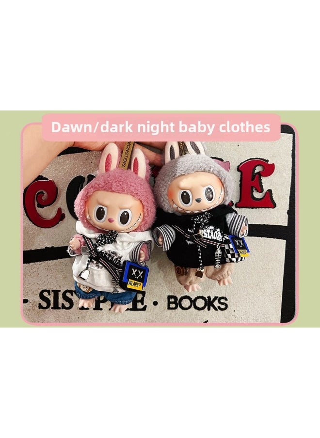 Labubu Doll Clothes 17cm Heart Macaron Vinyl Face Pull Cloth Baby Clothes Change For Postage-Specifications:17cm Heart-warming Macaron Cloth Clothes (only Baby Clothes Sold, Doll Not Included)-Color:Extremely Fast Range Baby Clothes  - Image 5