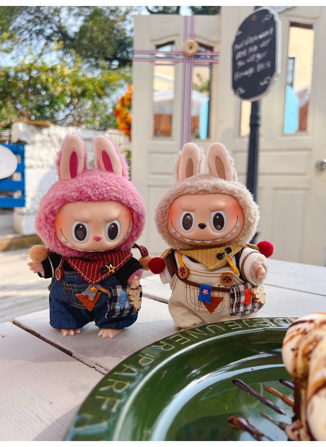 Labubu Doll Clothes 17cm Heart Macaron Vinyl Face Pull Cloth Baby Clothes Change For Postage-Specifications:17cm Heart-warming Macaron Cloth Clothes (only Baby Clothes Sold, Doll Not Included)-Color:Extremely Fast Range Baby Clothes  - Image 2