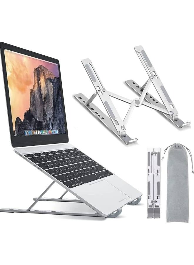 Adjustable Laptop Stand for Desk - Foldable u0026 Portable Laptop Riser with Ventilated Cooling, Ergonomic Design for MacBook Pro/Air, Dell, HP, Sony, Notebooks - Lightweight, Durable u0026 Space-Saving - Image 1