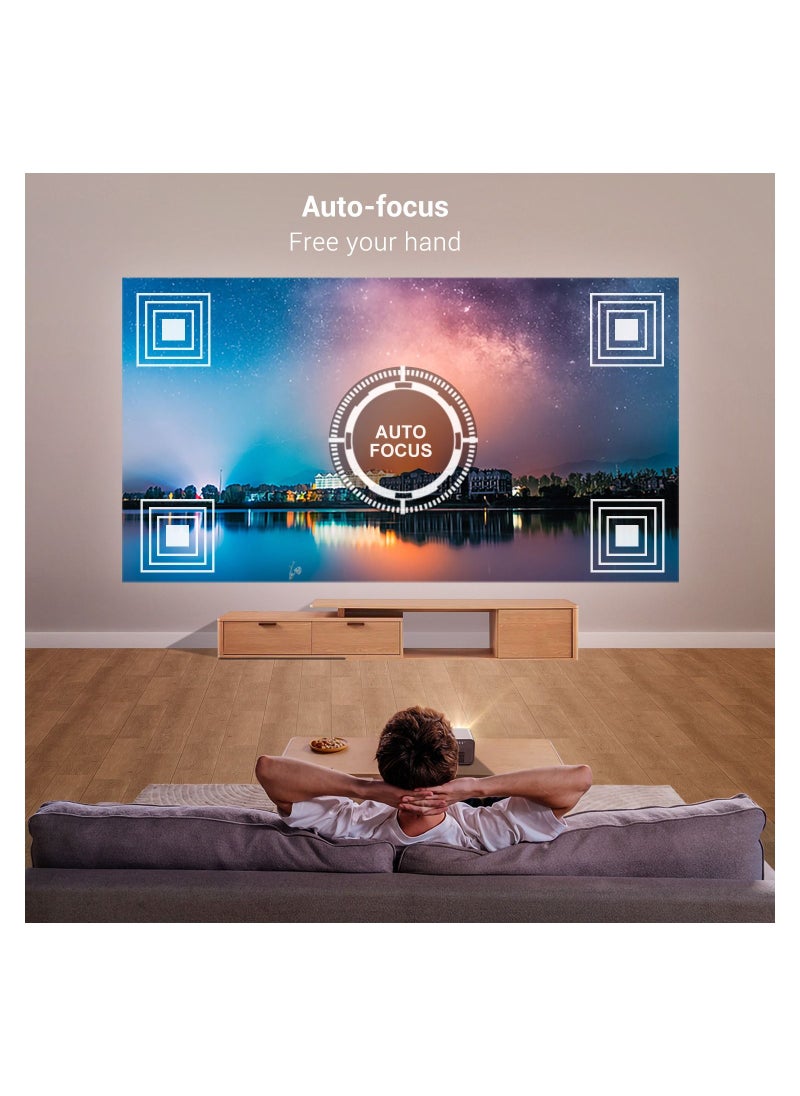 BYINTEK R80 True 1080P HDR10 Movie Projector, 4K Supported Smart Projector, 2200 ANSI Lumens 3D Home Theater Projector, Auto-focus/Auto keystone correction, 300 Inch screen, Android TV 11.0
