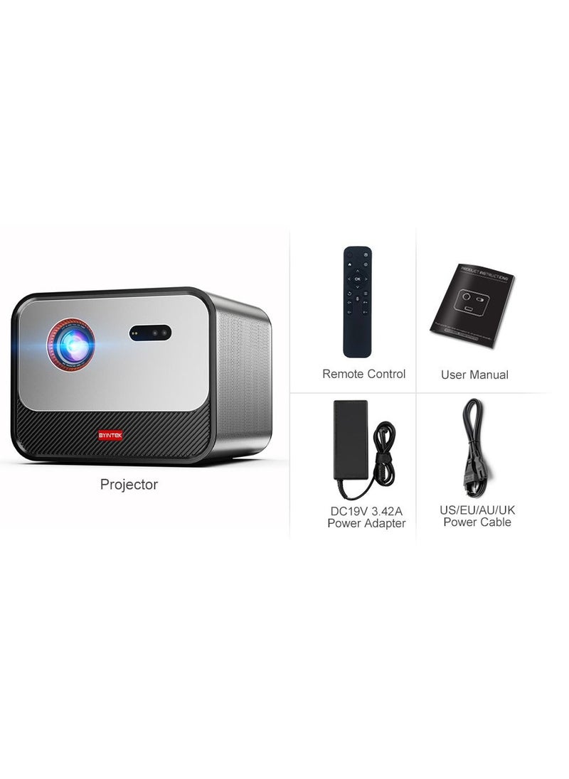 BYINTEK R80 True 1080P HDR10 Movie Projector, 4K Supported Smart Projector, 2200 ANSI Lumens 3D Home Theater Projector, Auto-focus/Auto keystone correction, 300 Inch screen, Android TV 11.0