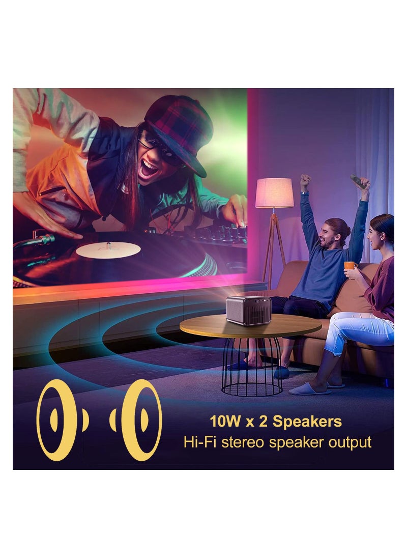 BYINTEK R80 True 1080P HDR10 Movie Projector, 4K Supported Smart Projector, 2200 ANSI Lumens 3D Home Theater Projector, Auto-focus/Auto keystone correction, 300 Inch screen, Android TV 11.0
