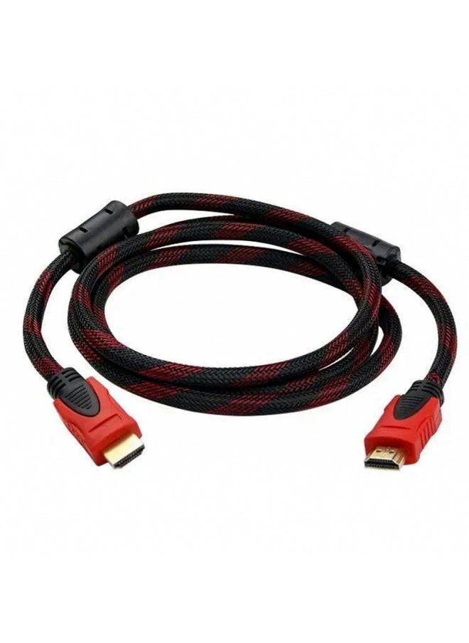 Generic - Hdmi Cable Red And Black Net 1.4 1080p Computer Monitor TV Set-top Box Cable HD Cable-Line Length:Red And Black Net 5m - Image 1