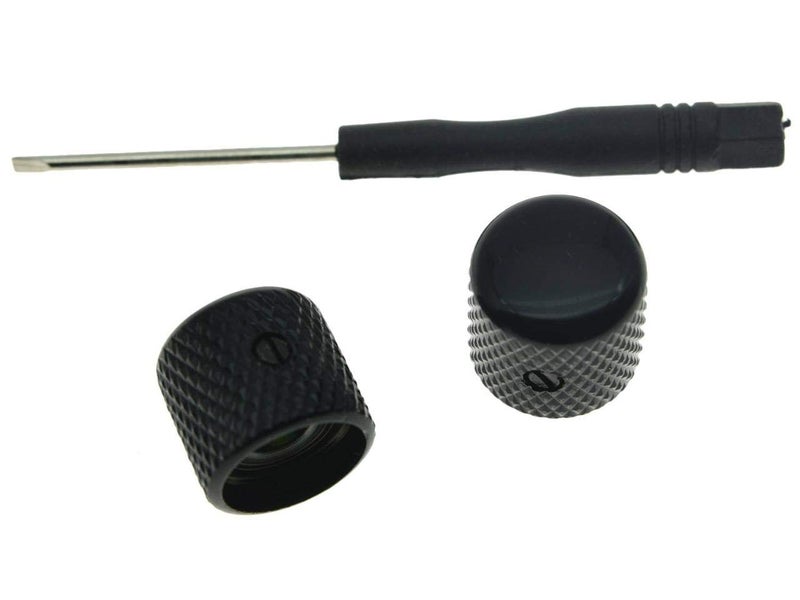 KAISH Set of 2 Black Metal Guitar Dome Knobs Bass Knob with Set Screw for Telecaster/Tele Guitar - Image 3