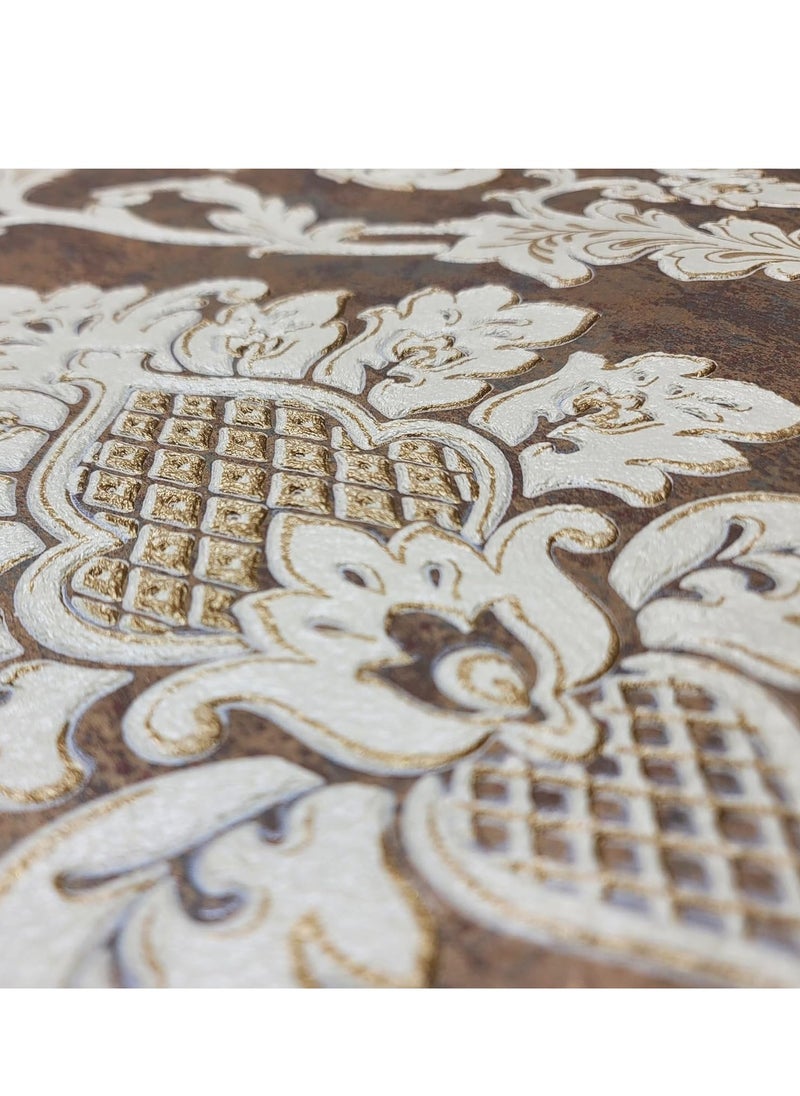 MAF Wallpaper MAF Wallpaper BR560105 Embossed Vintage Design Wallpaper, Non-Woven Wallpaper for living room, bedroom, study, TV background, hotel, office & more - Brown  - Image 3