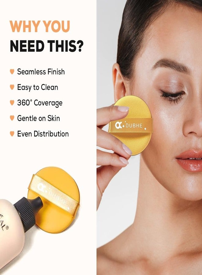 Multibrite 4pcs Puff Soft Face Makeup Sponge, Loose powder Foundation Blending Sponges Set, Makeup Blender, Dual-Sided Design Contouring, Wet and Dry Tool, Reusable and Washable, (Round and Triangle) - Image 2