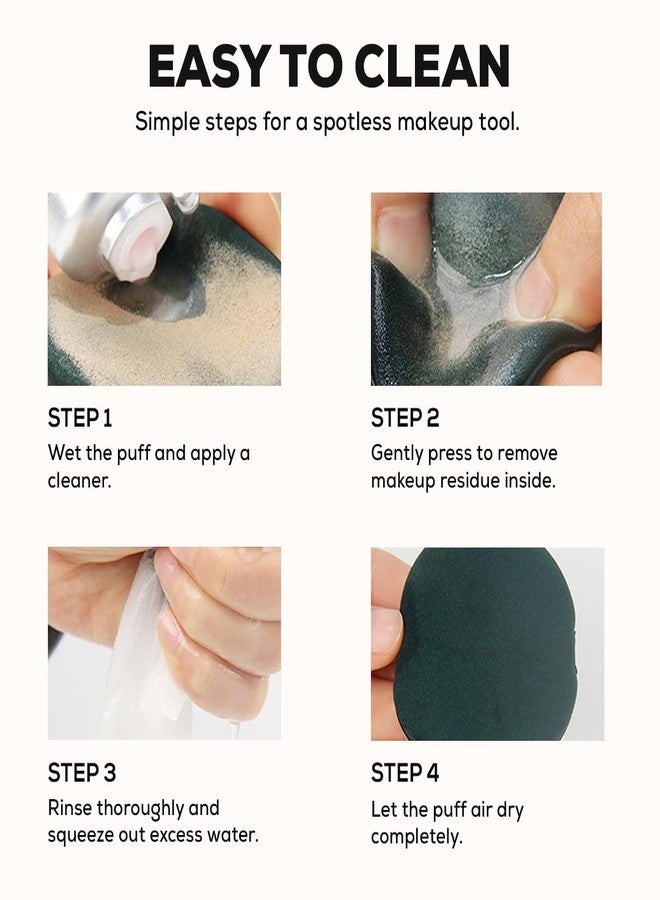 Multibrite 4pcs Puff Soft Face Makeup Sponge, Loose powder Foundation Blending Sponges Set, Makeup Blender, Dual-Sided Design Contouring, Wet and Dry Tool, Reusable and Washable, (Round and Triangle) - Image 3