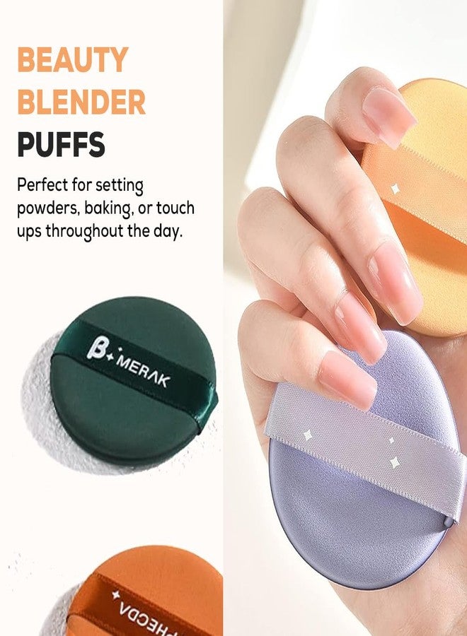 Multibrite 4pcs Puff Soft Face Makeup Sponge, Loose powder Foundation Blending Sponges Set, Makeup Blender, Dual-Sided Design Contouring, Wet and Dry Tool, Reusable and Washable, (Round and Triangle) - Image 4