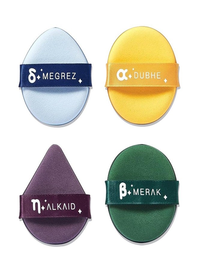 Multibrite 4pcs Puff Soft Face Makeup Sponge, Loose powder Foundation Blending Sponges Set, Makeup Blender, Dual-Sided Design Contouring, Wet and Dry Tool, Reusable and Washable, (Round and Triangle) - Image 1