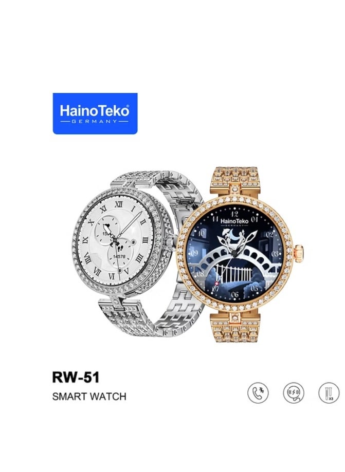 Haino Teko - Haino Teko Germany RW51 Ladies Smart Watch With Round Shape AMOLED Display and Wireless Charger, water and dust resist, android and ios - Image 1