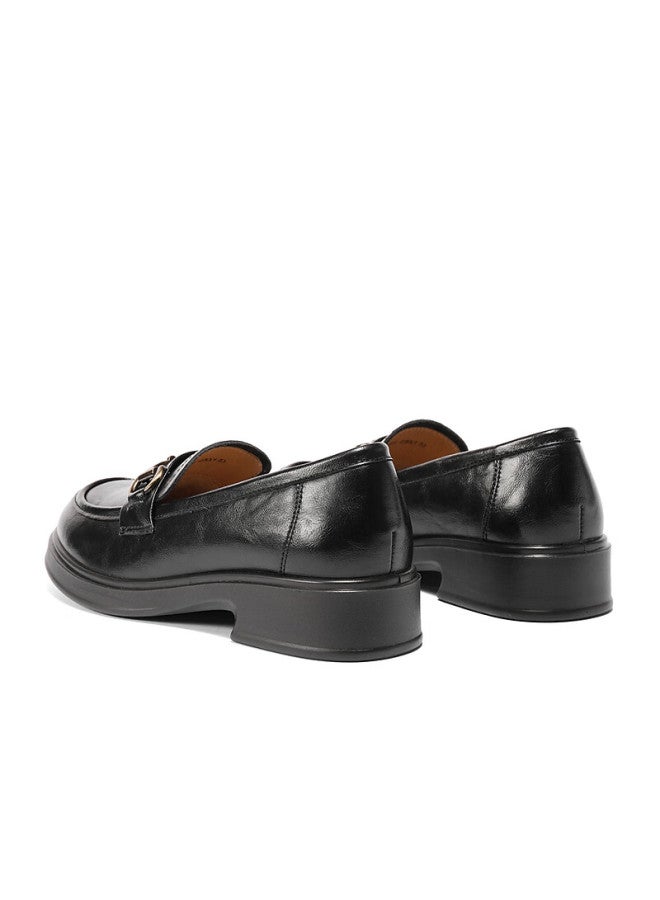 Senda a Women's Loafers, Black, Same Style As In Department Stores, Horse Bit Buckle, Academic British Style, Commuter Flats, Xlv01aa5, Black, Size 34 - Image 2