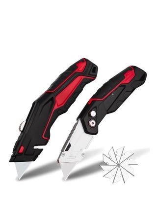 2-Pack Heavy Duty Utility Knife,Quick Change Blade, Retractable and Folding Box Cutter for Cartons, Cardboard and Boxes - With 10pcs SK5 Sharp Blades Included,Blade Storage Design - pzsku/Z27B67FA5477D10C89C91Z/45/_/1696820054/65d08688-7adc-4374-96c5-eb366ac0cc2e