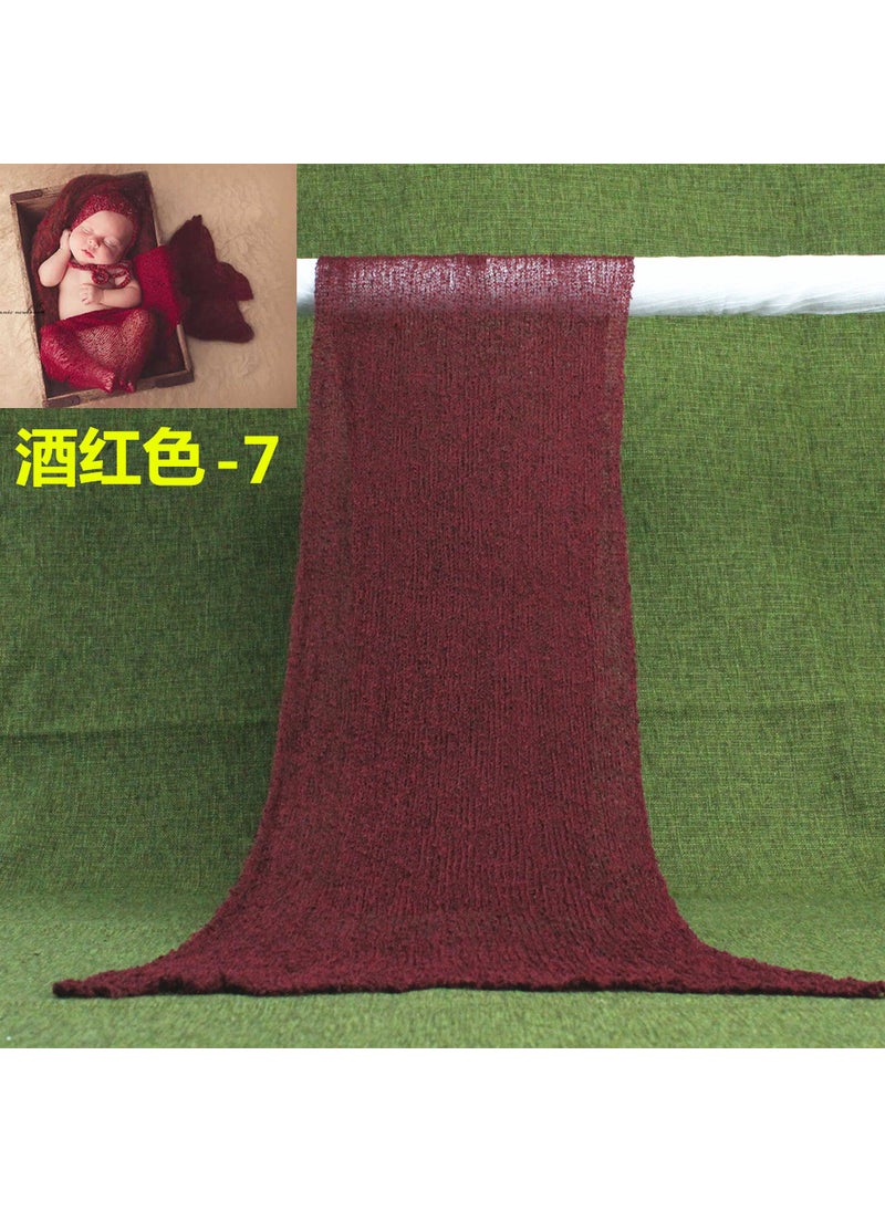 null - Newborn Photo Shoot Elastic Wrap Outfit Wine red - Image 1
