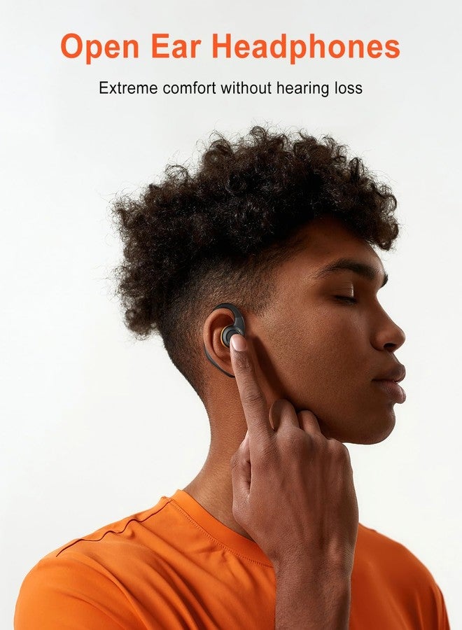 Jzones Open Ear Headphones Wireless Bluetooth 5.3, Open Ear Earbuds with Dual 16.2mm Dynamic Drivers 60 Hours Playtime Waterproof Sport Earbuds for Android iPhone TV,Black - Image 2