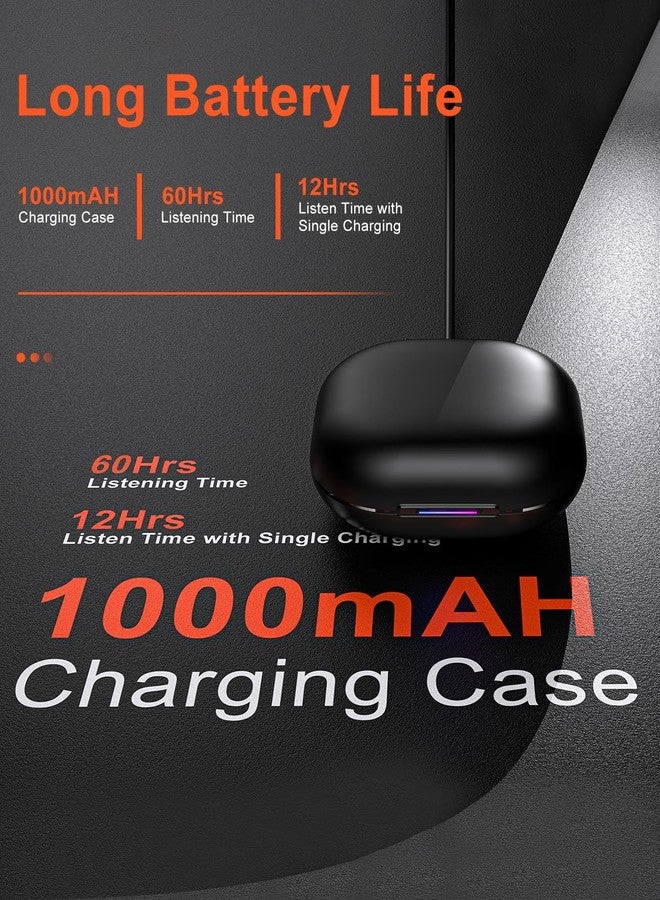 Jzones Open Ear Headphones Wireless Bluetooth 5.3, Open Ear Earbuds with Dual 16.2mm Dynamic Drivers 60 Hours Playtime Waterproof Sport Earbuds for Android iPhone TV,Black - Image 5