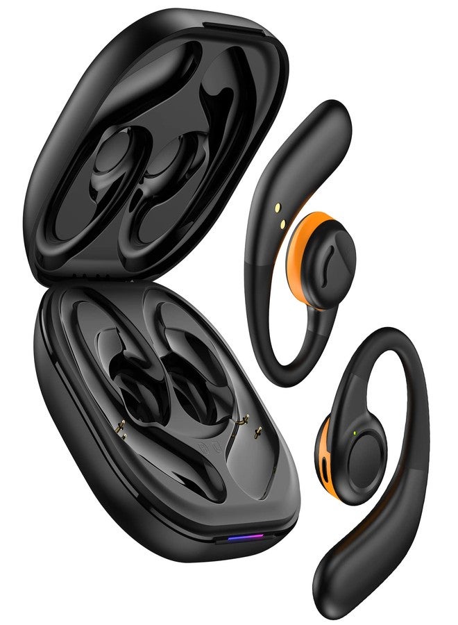 Jzones Open Ear Headphones Wireless Bluetooth 5.3, Open Ear Earbuds with Dual 16.2mm Dynamic Drivers 60 Hours Playtime Waterproof Sport Earbuds for Android iPhone TV,Black - Image 1
