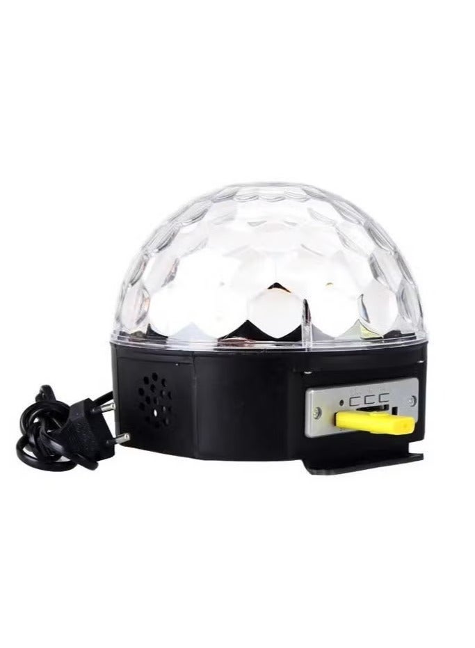 JAJEEK RGB MP3 Magic Crystal Ball LED Light with Remote Control – Black/Clear, 19x19x17cm – Color-Changing LED Display, Music Sync Function, Perfect for Parties, Events, and Home Decor - Image 4