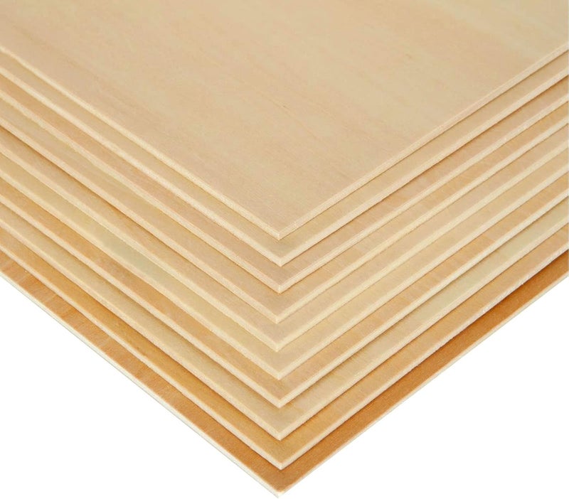MIVIDE 10 Pack Basswood Sheets 3mm 10 x 10 x 1/8 Inch Plywood Board, Thin Natural Unfinished Wood for DIY Crafts Painting, Hobby, Model Making, Wood Burning and Laser Projects - Image 3