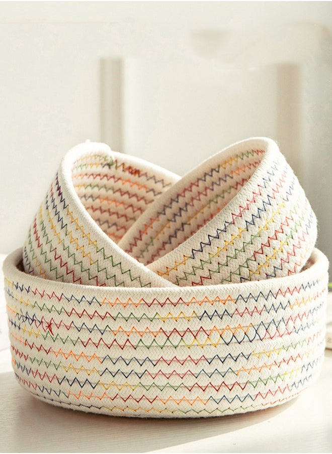 Haidue 3 Pcs Rope Woven Storage Baskets Set  - Image 1