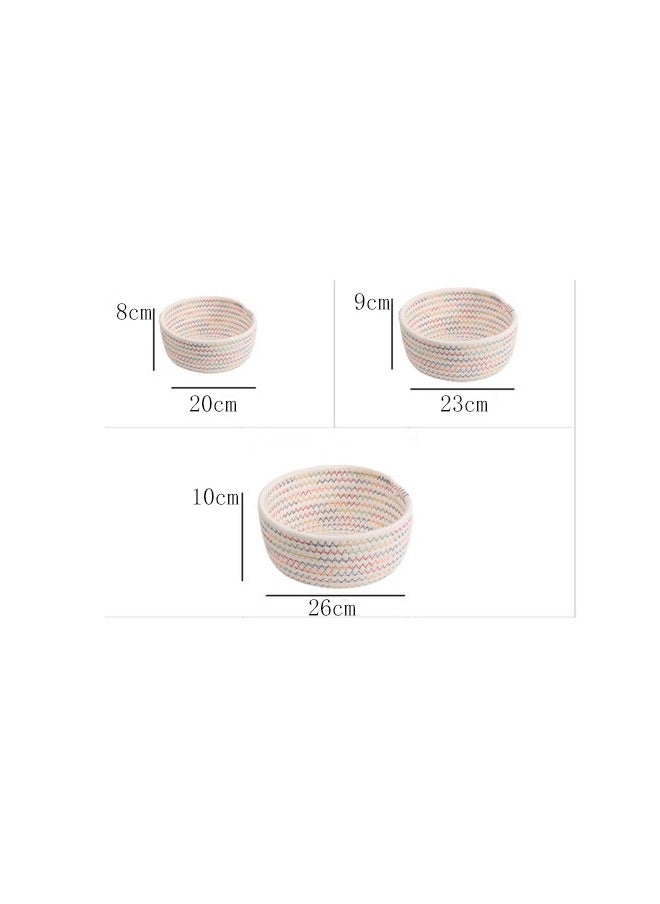 Haidue 3 Pcs Rope Woven Storage Baskets Set  - Image 5