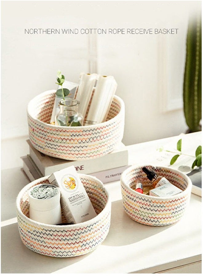 Haidue 3 Pcs Rope Woven Storage Baskets Set  - Image 4