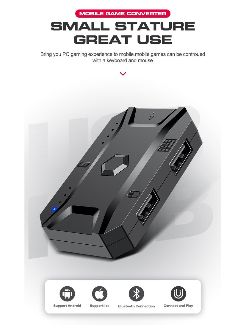 مجموعة محول لوحة مفاتيح الألعاب ذات 40 مفتاحًا بيد واحدة، لون RGB مقاوم للماء مناسب لألعاب الكمبيوتر/Ps4/Xbox، Android PUBG CODM Genshin Diablo جميع الألعاب