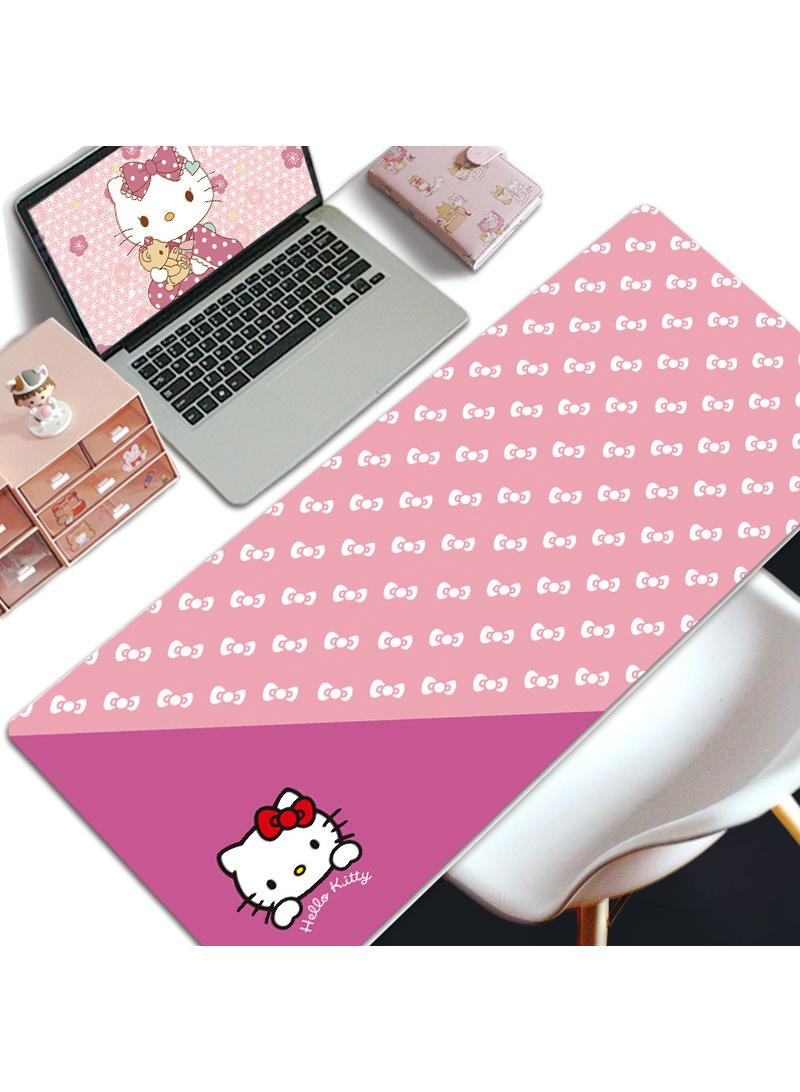 واي آند دي مرحبا كيتي فتاة لعبة هدية لوحة الماوس وسادة مكتب كبير تطول وسادة خياطة حافة لوحة الماوس وسادة الماوس طويلة ومكافحة زلة المطاط قاعدة لوحة الماوس 800x300x4mm - Image 1