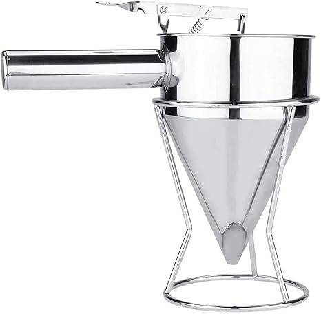 Zyomatiq Zyomatiq Pancake Dough Dispenser Stainless Steel Dough Dispenser Batter Funnel Baking Funnel for Home Kitchen Bakery Cake Desserts Cooking Tools Stainless Steel Silver Pack of 1  - Image 1