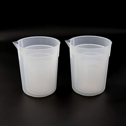 ULAB Scientific Plastic Beaker Set, 5 Sizes 50ml 100ml 250ml 500ml 1000ml, 2pcs for Each Size, Stackable with Spout, Molded Graduation, UBP1007 - Image 4