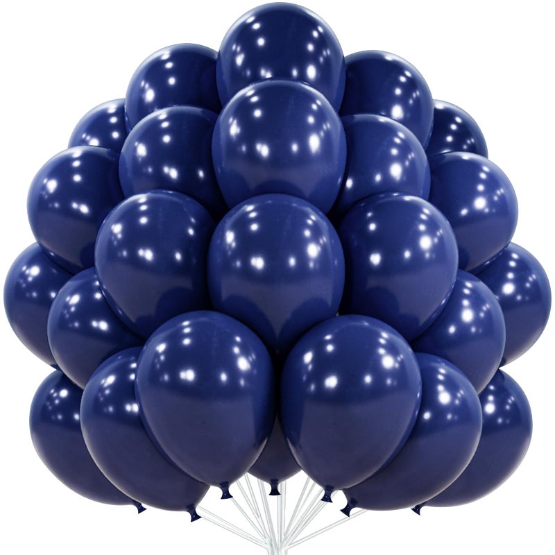 PartyWoo Navy Blue Balloons 50pcs 12 Inch Dark Blue Latex Helium Balloons for Graduation New Year Wedding Sports Theme Boy Baby Shower Men Birthday Bachelorette Party Decorations Blue-Z90 - Image 1