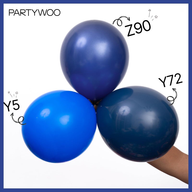 PartyWoo Navy Blue Balloons 50pcs 12 Inch Dark Blue Latex Helium Balloons for Graduation New Year Wedding Sports Theme Boy Baby Shower Men Birthday Bachelorette Party Decorations Blue-Z90 - Image 5