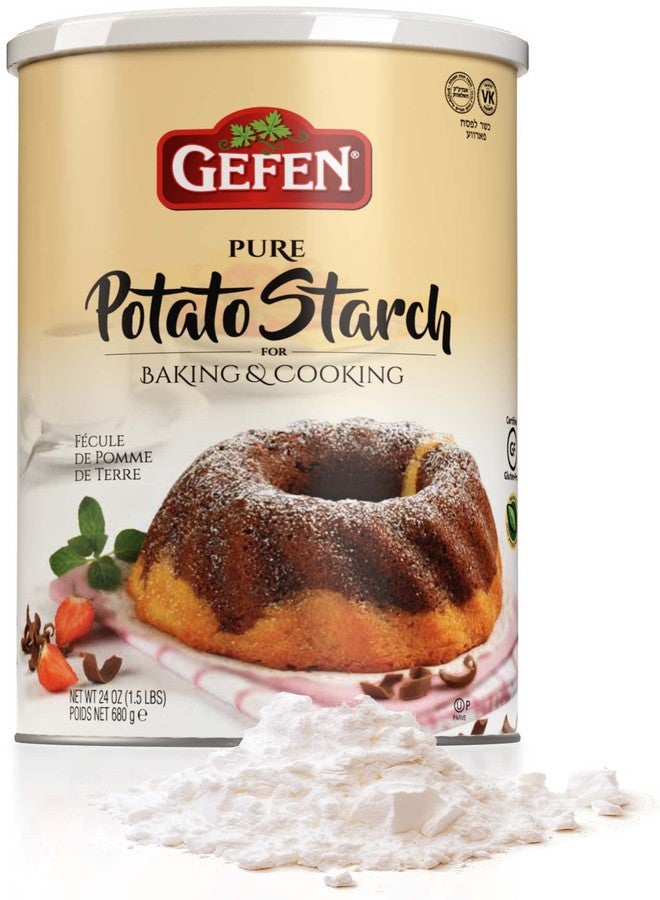Gefen Pure Gluten Free Potato Starch, 24oz for Cooking & Baking (1.5 lb) Resealable Container | Excellent Fried Chicken Flour | GF Thickener for Soups, Batters, Sauces, & Gravies | Kosher (including Passover) - Image 1