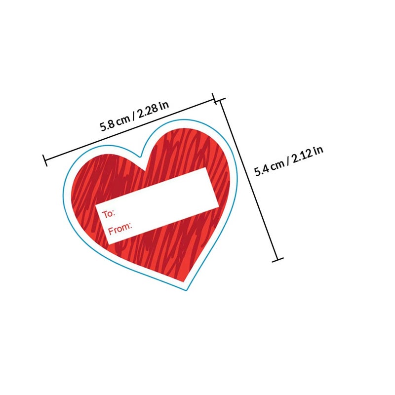 Valentines Tags Love Stickers for Gifts Heart Shape Copperplate Paper Adhesive Valentine's Day Special Events 60Stickers per Roll - Image 2