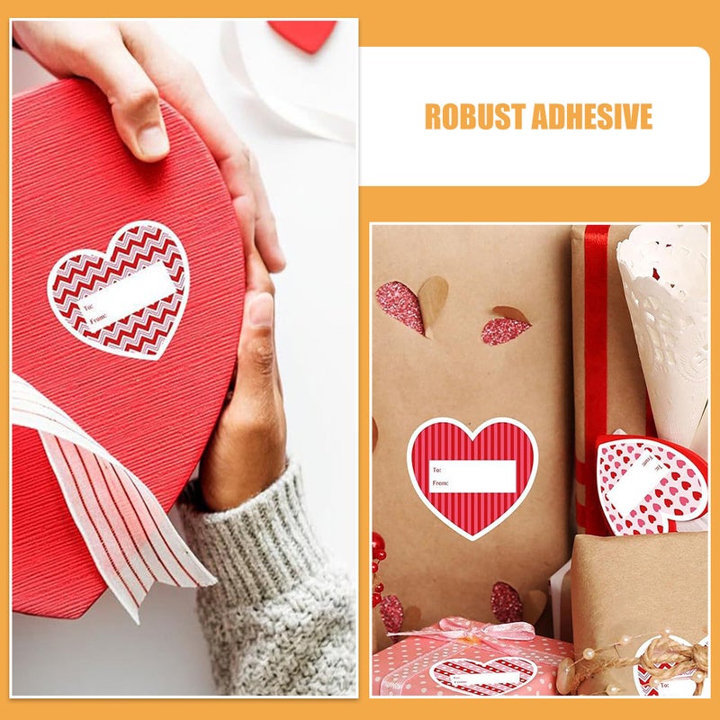 Valentines Tags Love Stickers for Gifts Heart Shape Copperplate Paper Adhesive Valentine's Day Special Events 60Stickers per Roll - Image 5