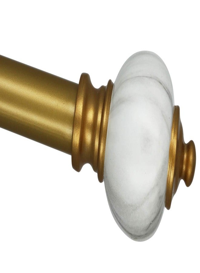 Meriville 1-Inch Diameter Single Window Treatment Curtain Rod, Marble Urn Finial, 48-inch to 84-inch Adjustable, Royal Gold finish - Image 4